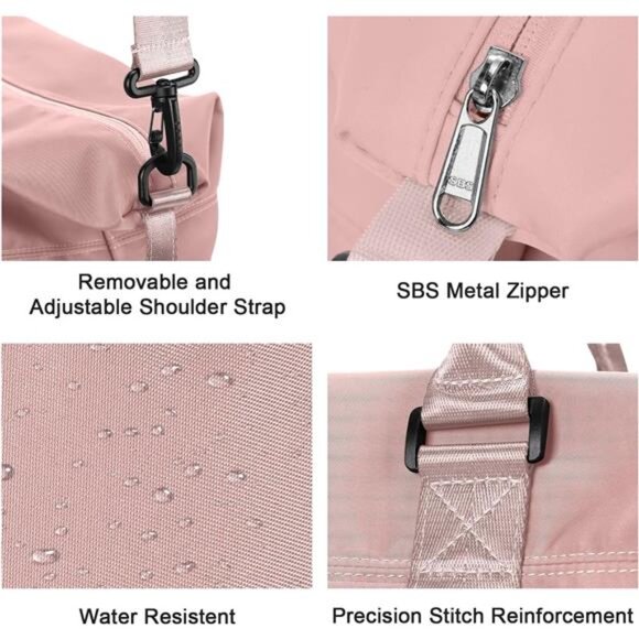 Womens Travel Duffel Bag Carry On Weekender Gym Bag Sports Tote Overnight Bag - Picture 6 of 7